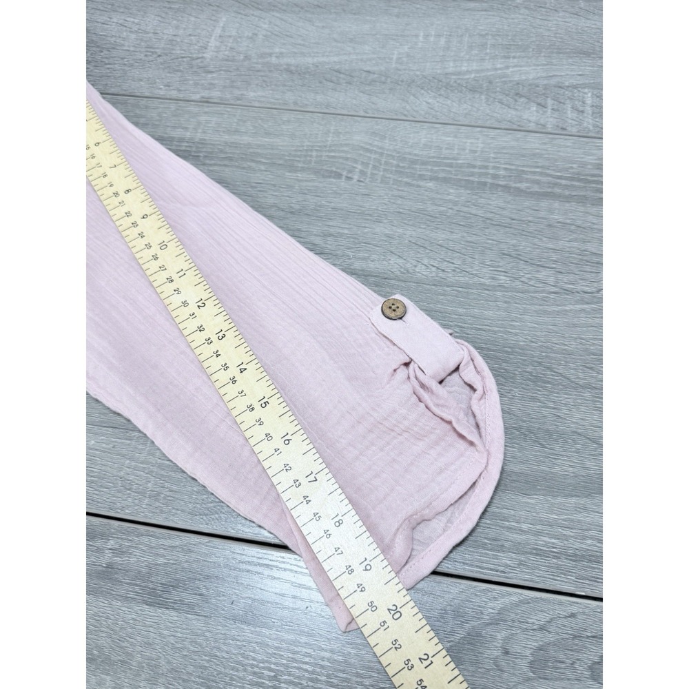 Coldwater Creek Light As Air Gauze Tunic 1X Blush Cotton Boho Lagenlook Layer - Picture 12 of 14